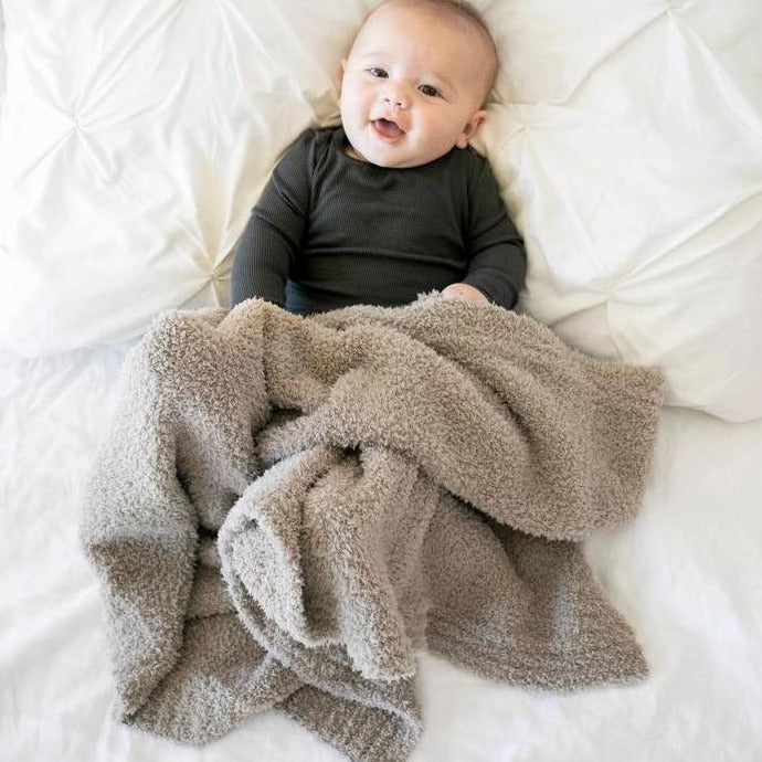 Bamboni Receiving Blanket - Taupe | Baby Shower Savanna Pitts