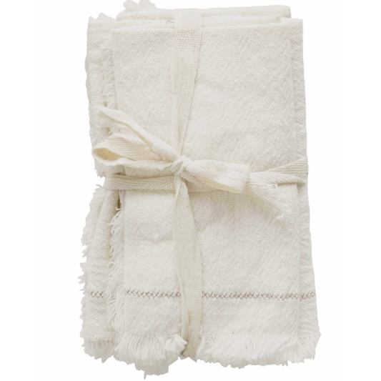 Cotton Napkins with Fringe, Set of 4 | Bridal Shower Myla Wagstaff & Kaleb Oswalt