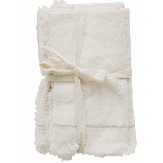 Cotton Napkins with Fringe, Set of 4 | Bridal Shower Kloye Sonmor & Levi Birdwell