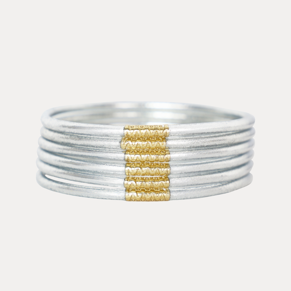 Silver Lumine All Weather Bangles® (Set of 6)