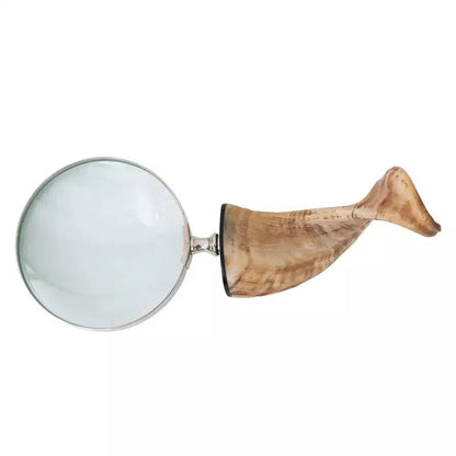 Stainless Steel Magnifying Glass with Horn Handle