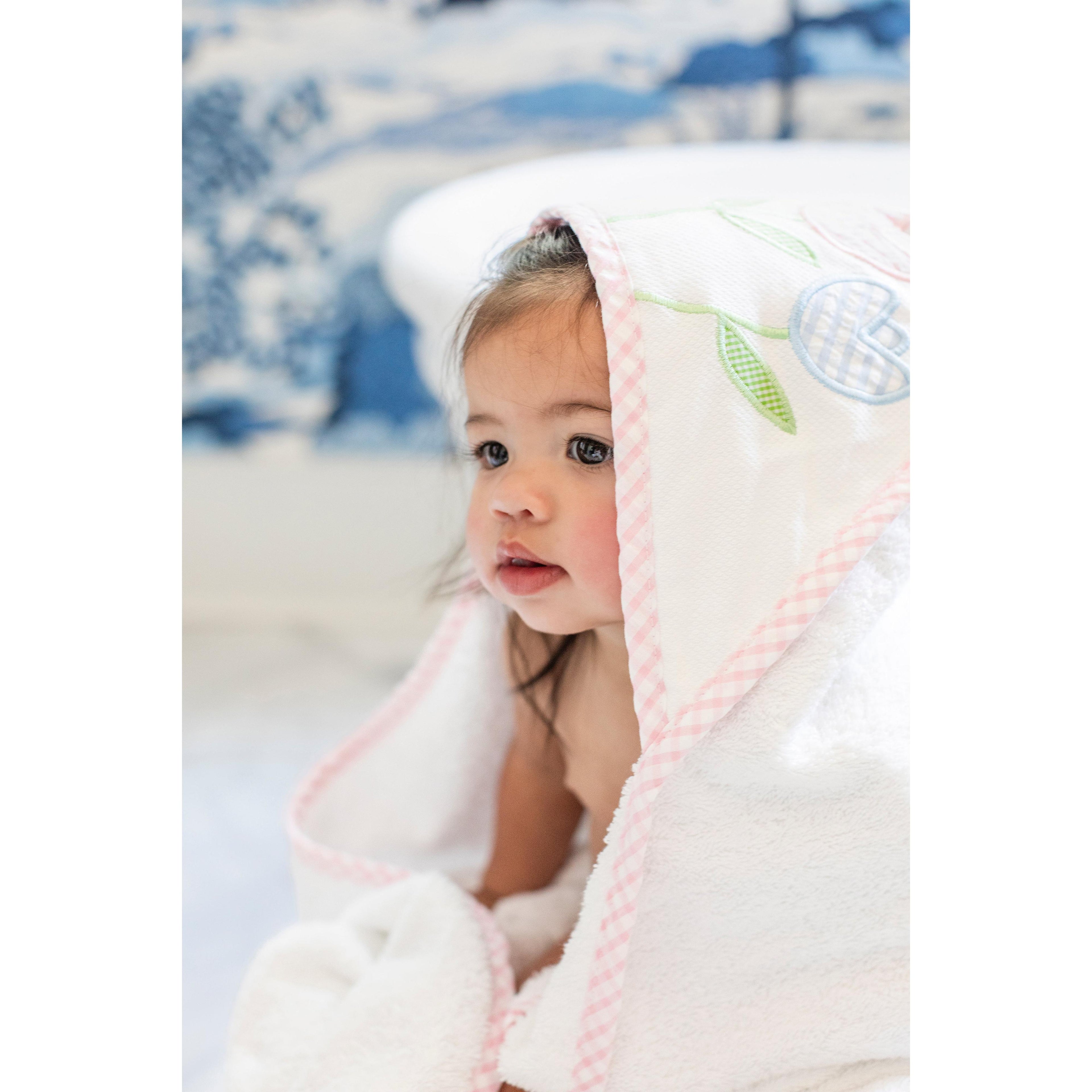 Tulip Applique Hooded Towel & Washcloth Set