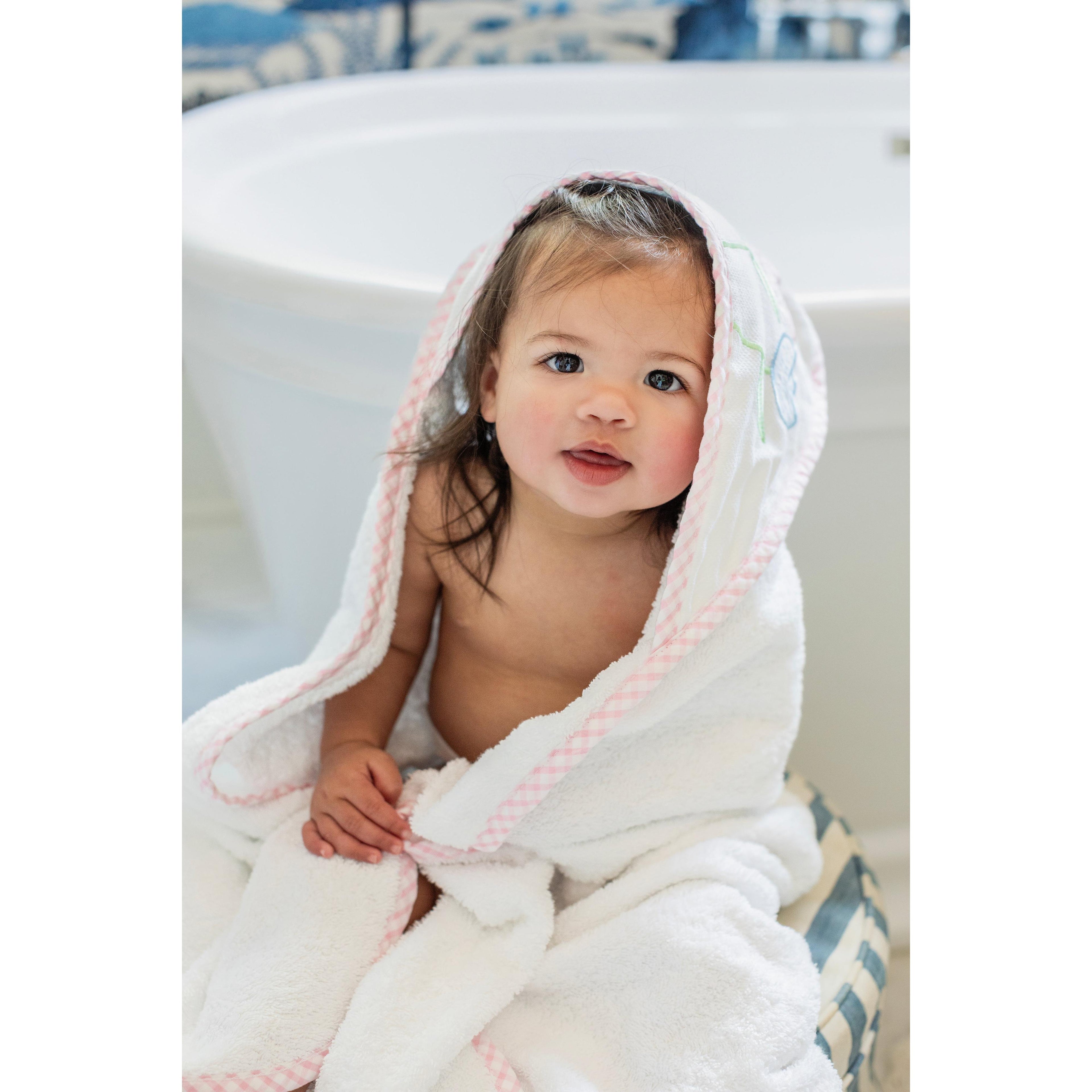 Tulip Applique Hooded Towel & Washcloth Set
