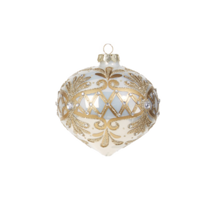 White and Gold Embellished Ornament