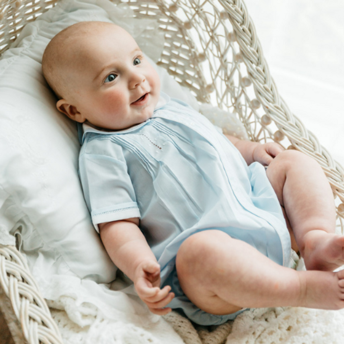 Boys Button Front Dot Creeper