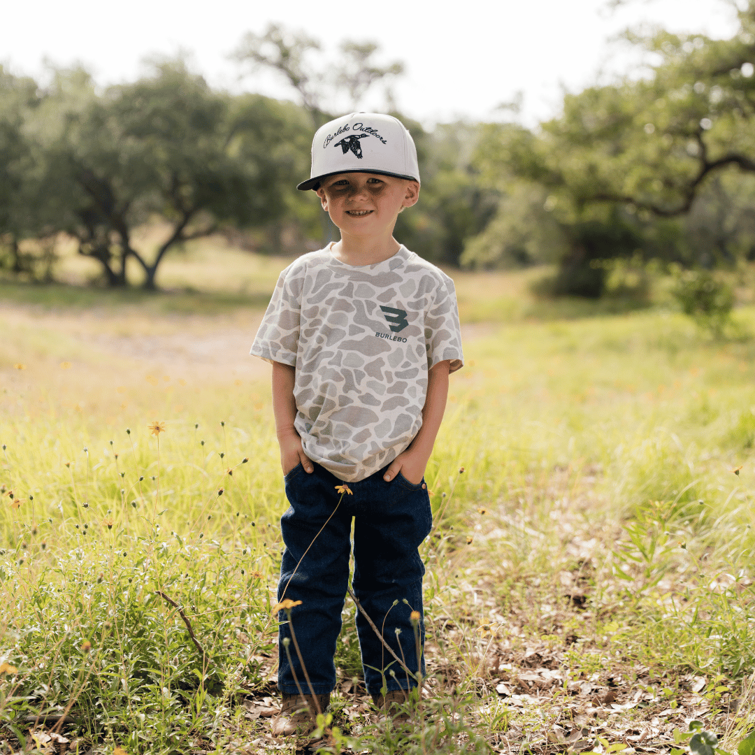 Youth Vintage Washed Tee - God's Glory - Classic Deer Camo