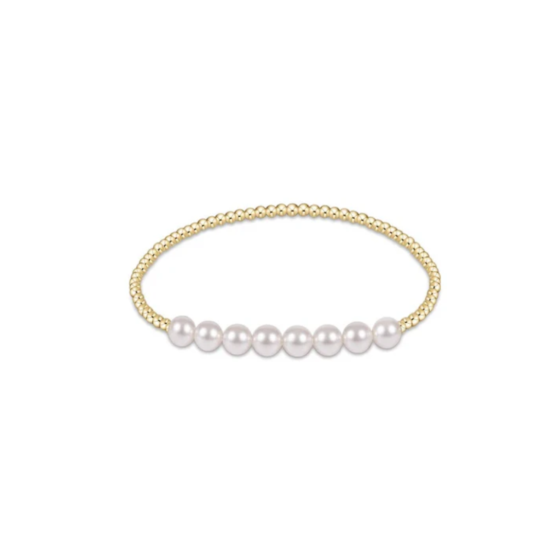 enewton classic gold beaded bliss 2.5mm bead bracelet, 5mm pearl