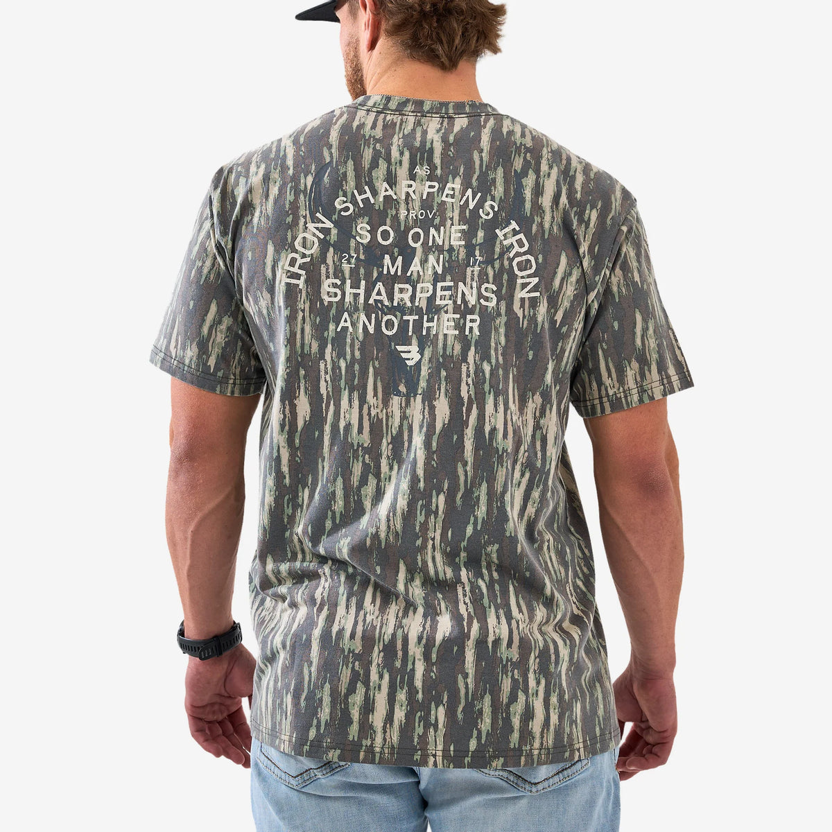 Vintage Washed Graphic Tee - Proverbs 27:17