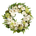 White Peony, Ranunculus and Geranium Wreath | Bridal Shower Lexi Hutchins & Kain Yates