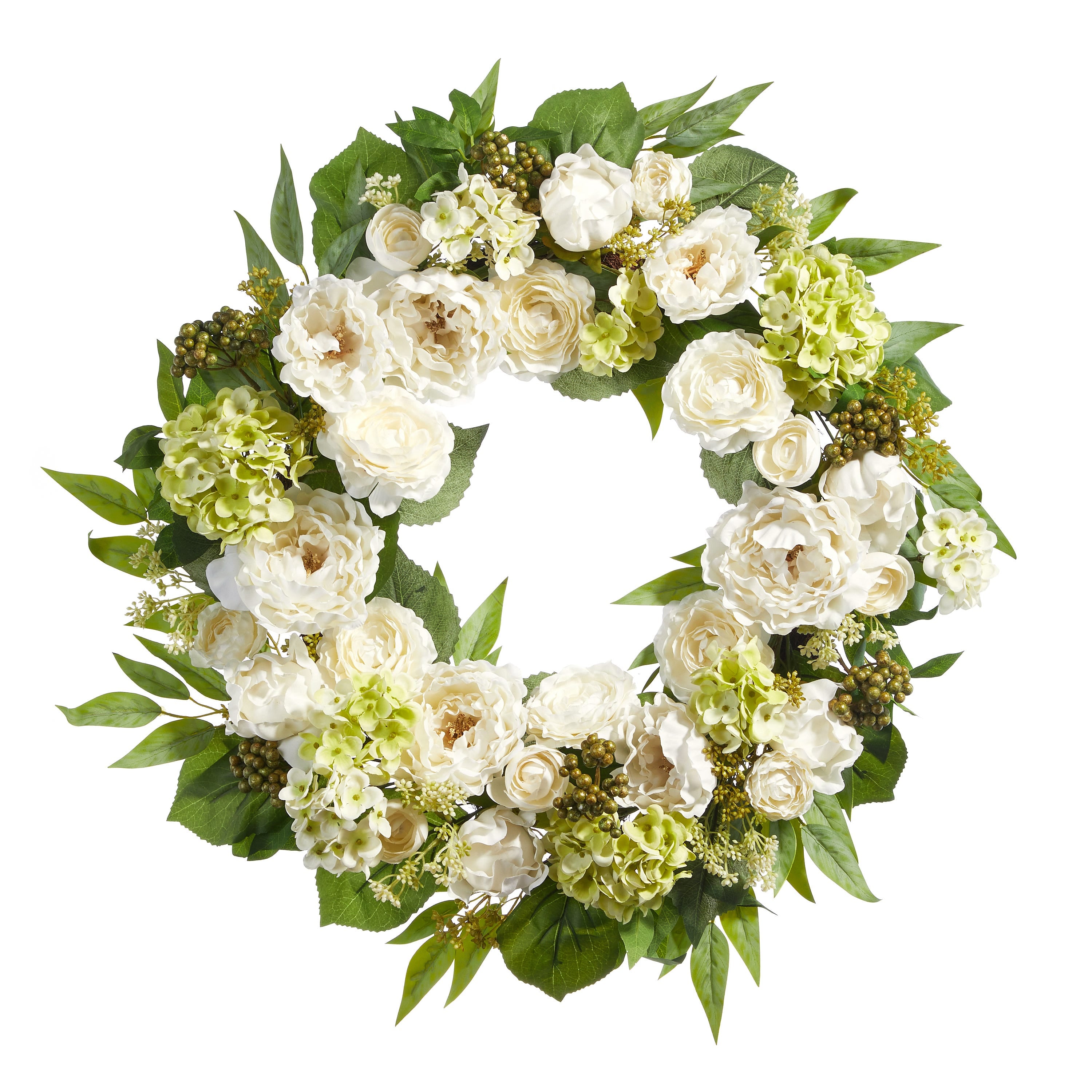 White Peony, Ranunculus and Geranium Wreath | Bridal Shower Lexi Hutchins & Kain Yates