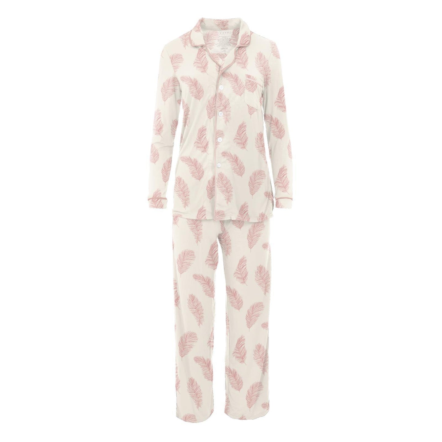 Women's Print Long Sleeve Collared Pajama Set