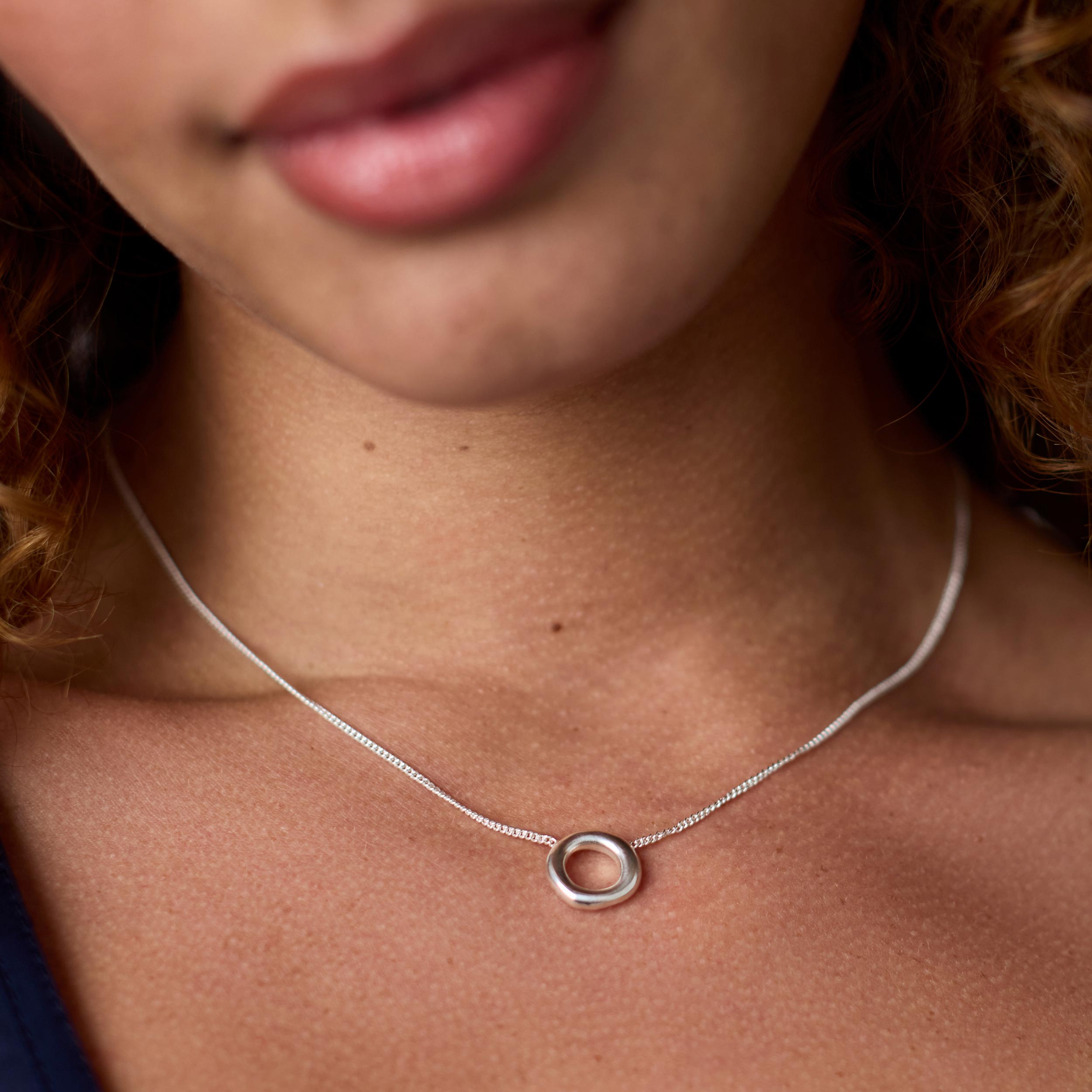 Wave Circle Delicate Necklace