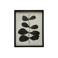 Wood Framed Glass Wall Décor w/ Abstract Botanical, Black & White, 2 Styles