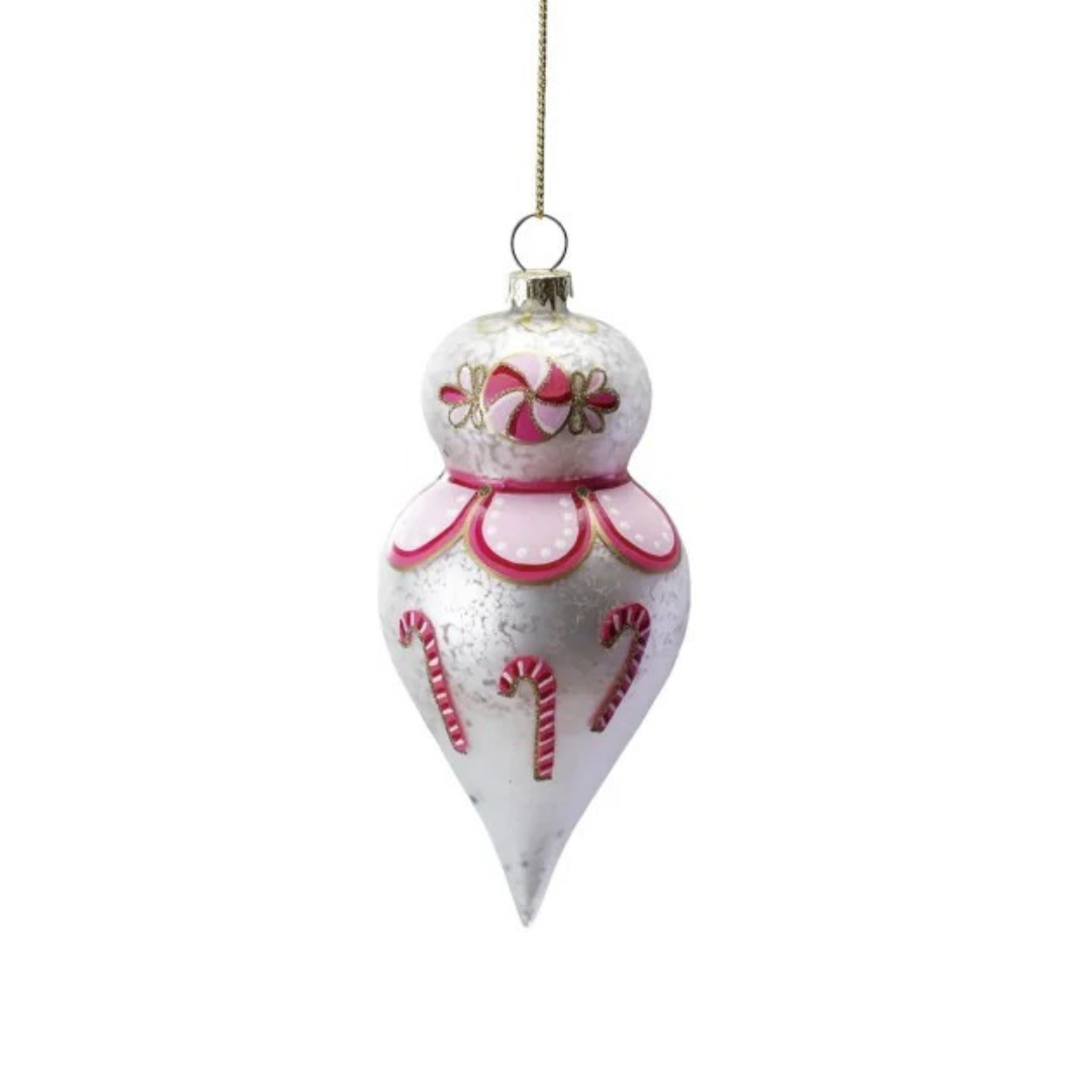 Hand-Painted Glass Ornaments with Design/Velvet Bow, 4 Styles ©