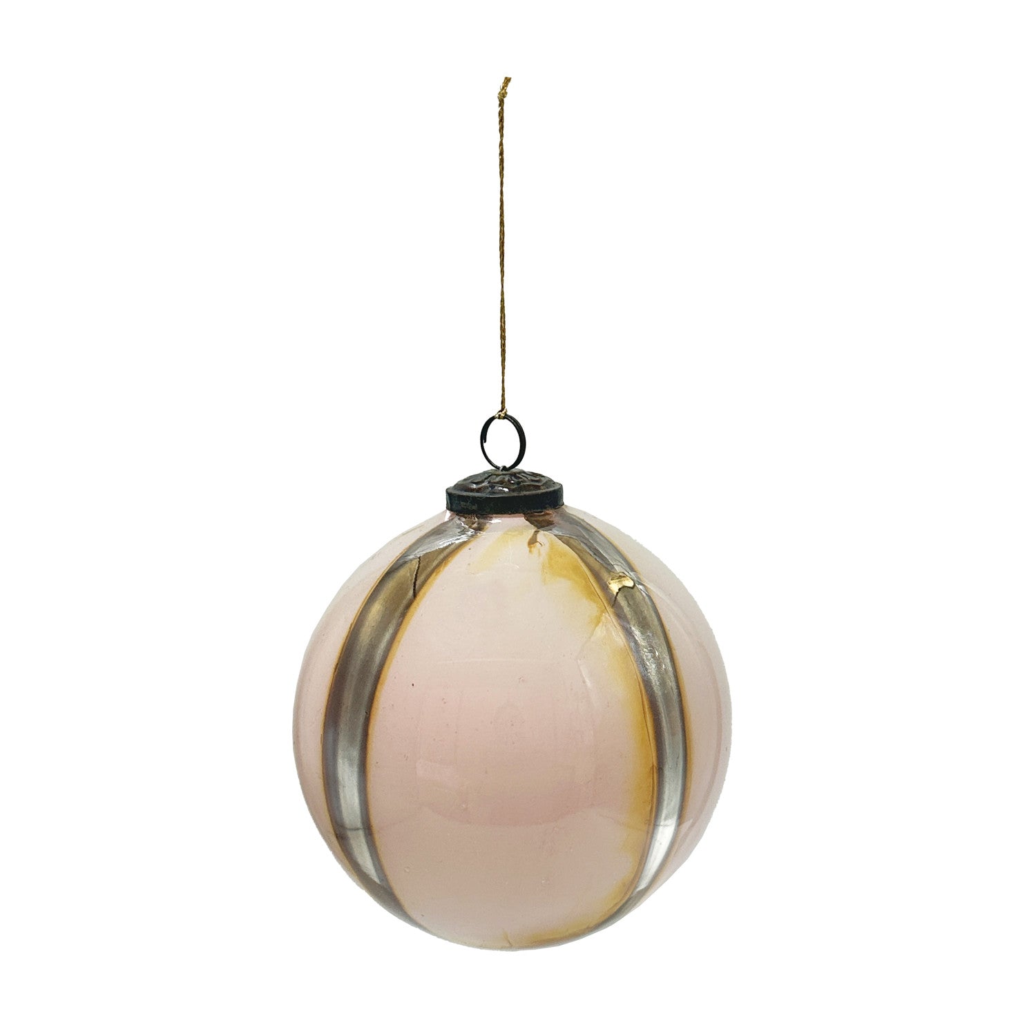 Round Glass Marbled Ball Ornament