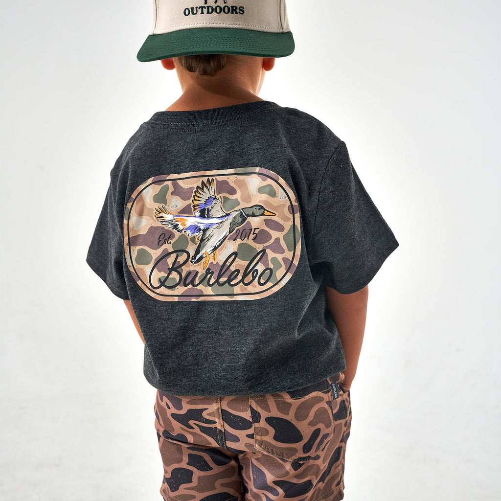 BURLEBO Youth Ducks Flying T-Shirt – Heather Black