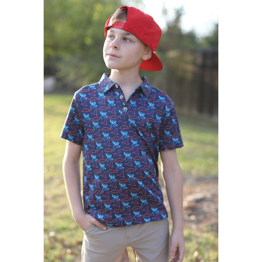 Burlebo Youth Performance Polo in Neon Outdoors