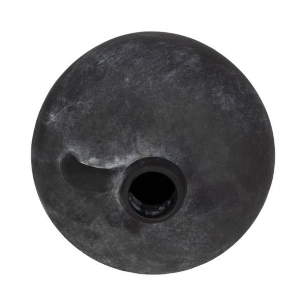 Decorative Vase - Black Weathered Terracotta Jug Handle, 10 in.