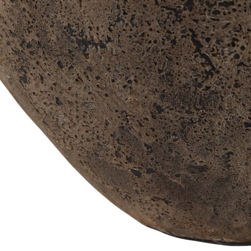 Decorative Vase - Brown Pottery Modern Round Shape, 14 in