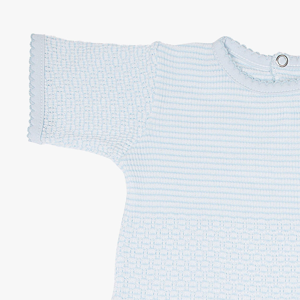 Paty Short Sleeve Knit Romper with Pima Binding