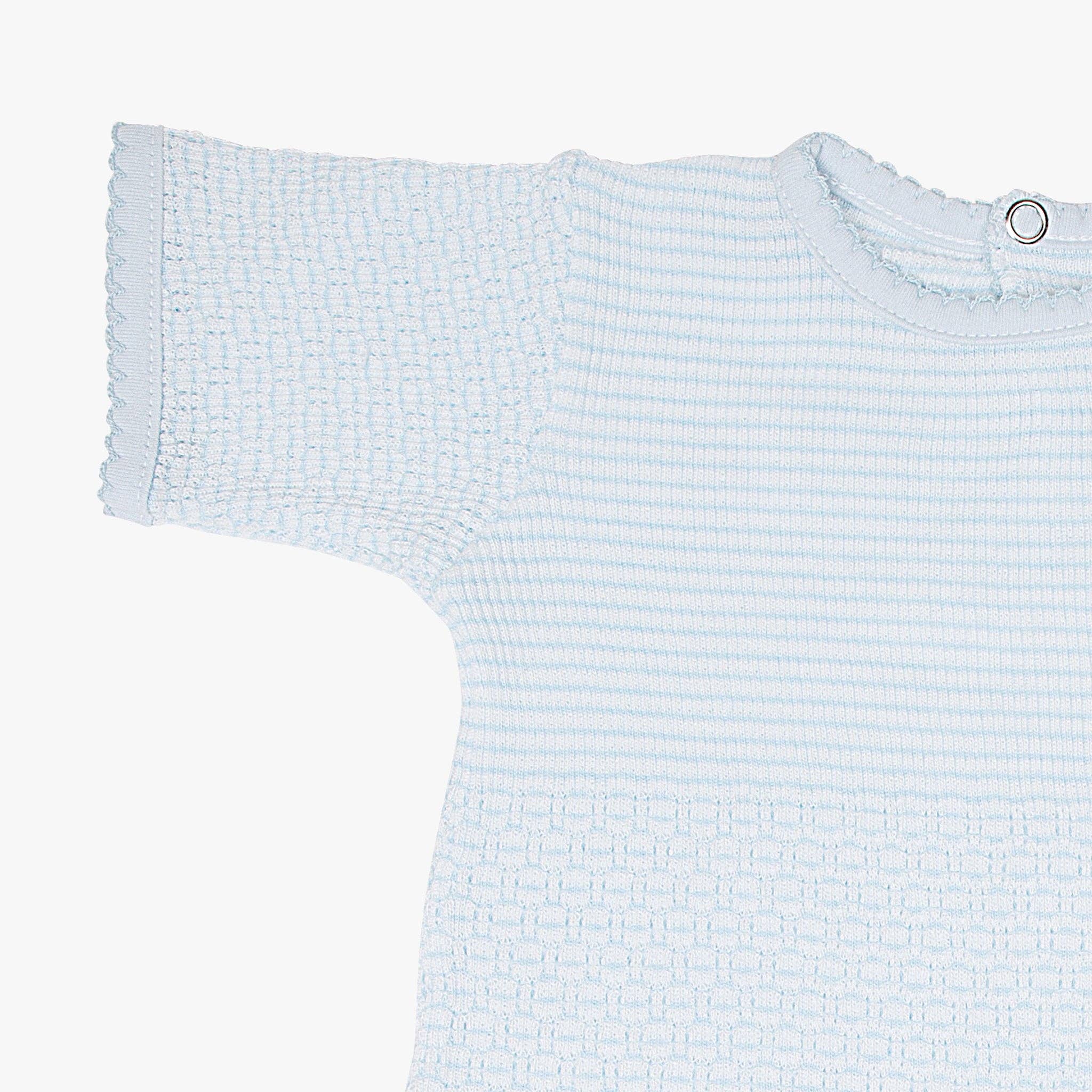 Paty Short Sleeve Knit Romper with Pima Binding