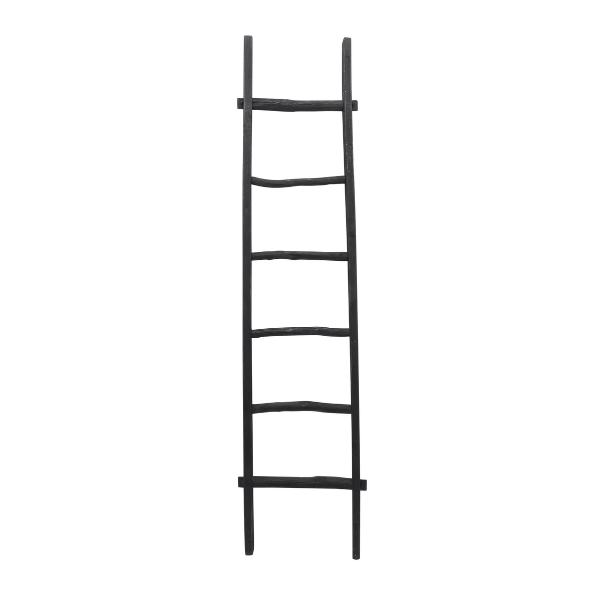 Wood Freestanding Decorative Blanket Ladder - Black, 76 in.