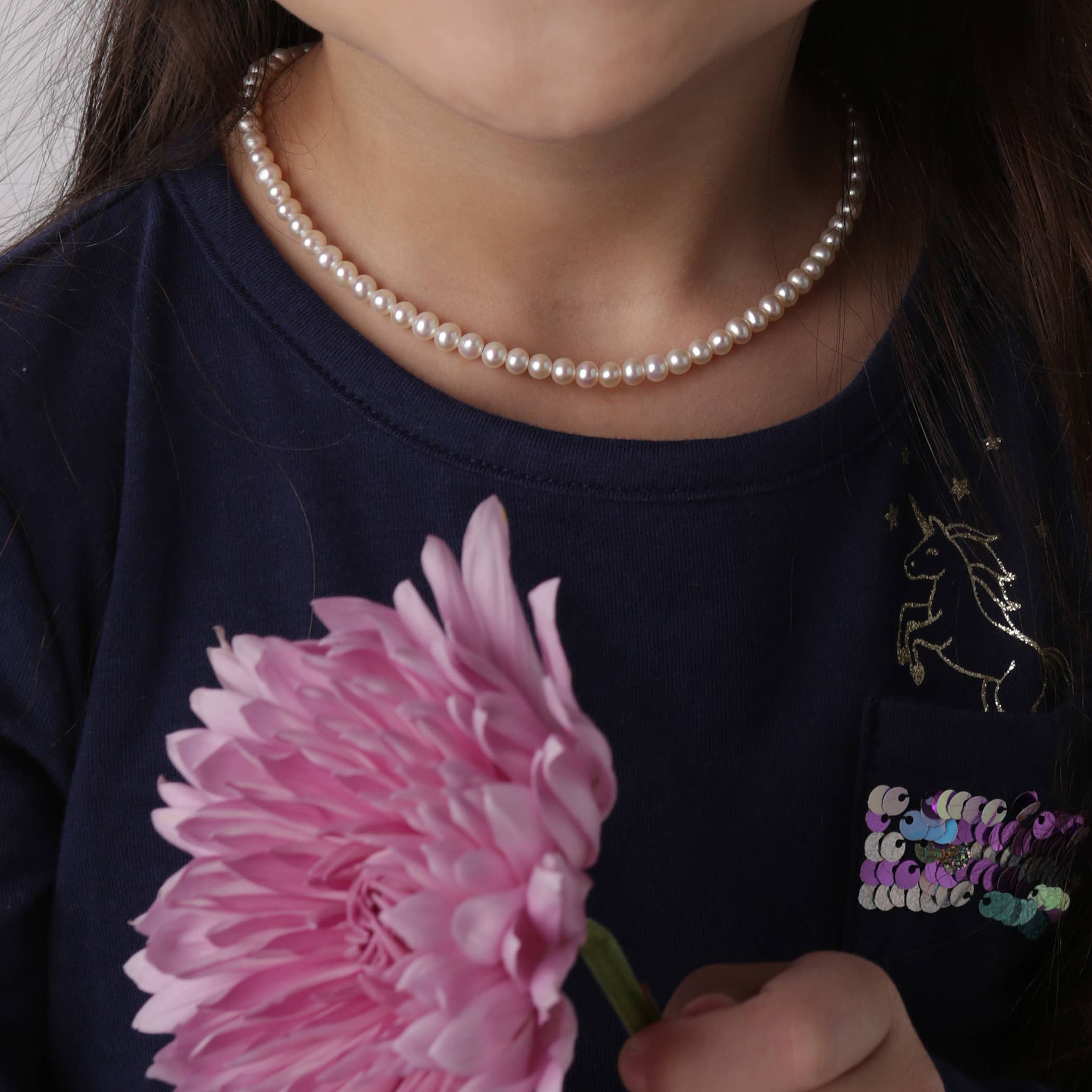 Cherished Moments Girls Sterling Silver Pearl Kids Necklace Jewelry