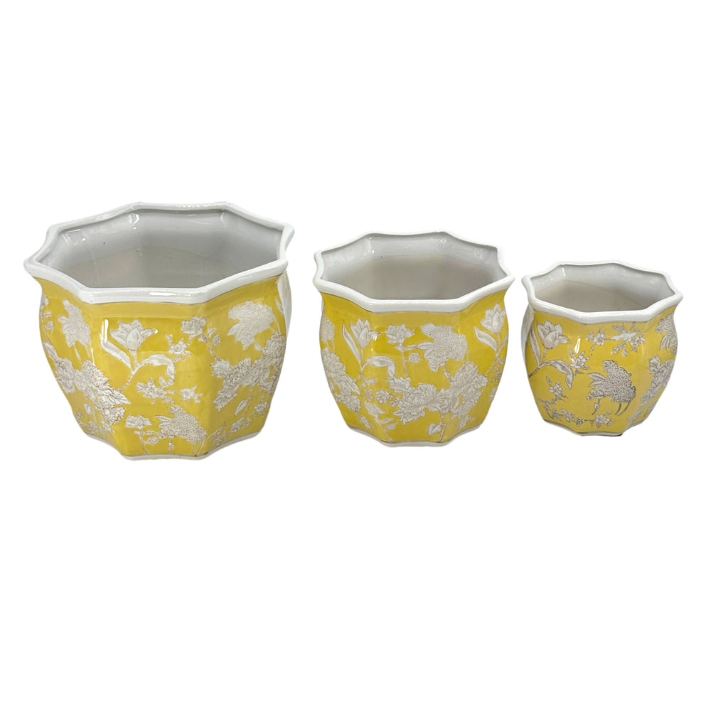 Ceramic Chinoiserie Planter Pots
