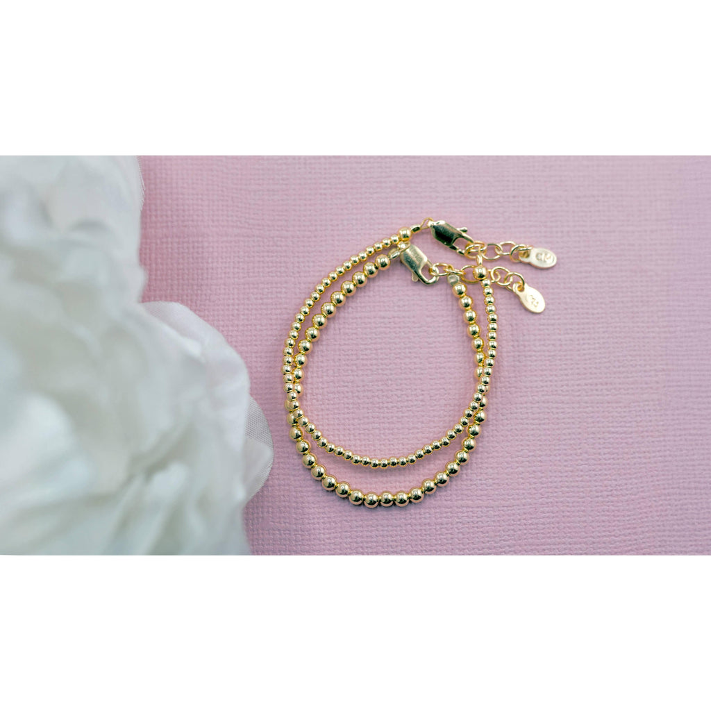 14K Gold-Plated SterlingSilver Baby or Girls Beaded Bracelet