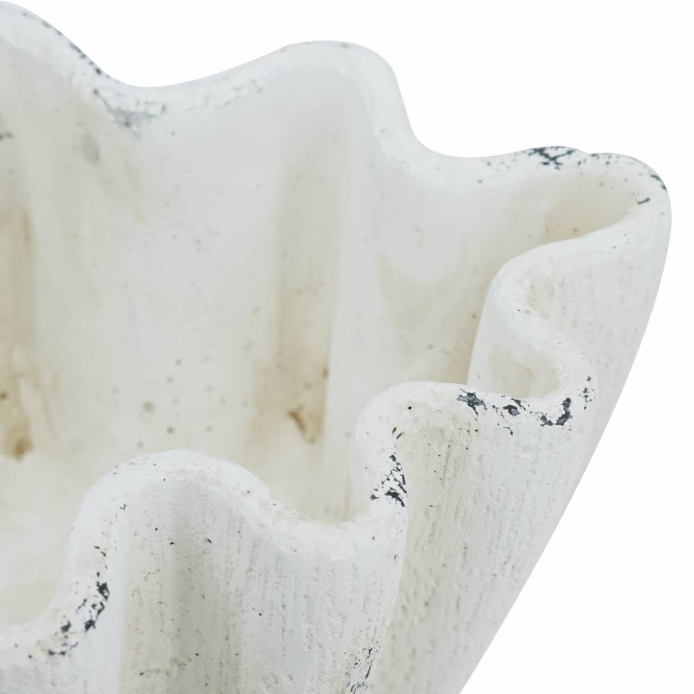 Rustic Scalloped Cement Bowl