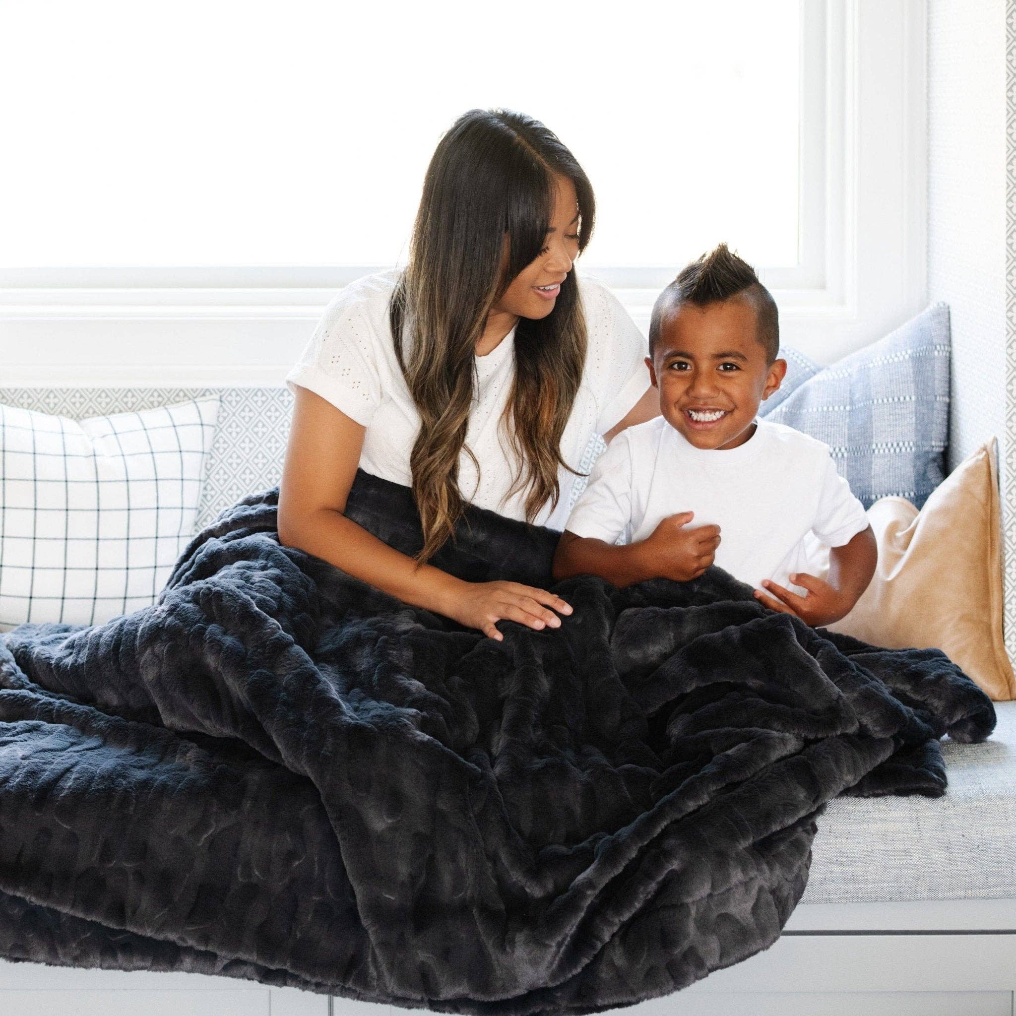 Patterned Faux Fur Throw Blankets