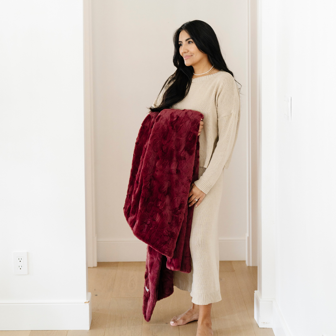 Patterned Faux Fur Throw Blankets