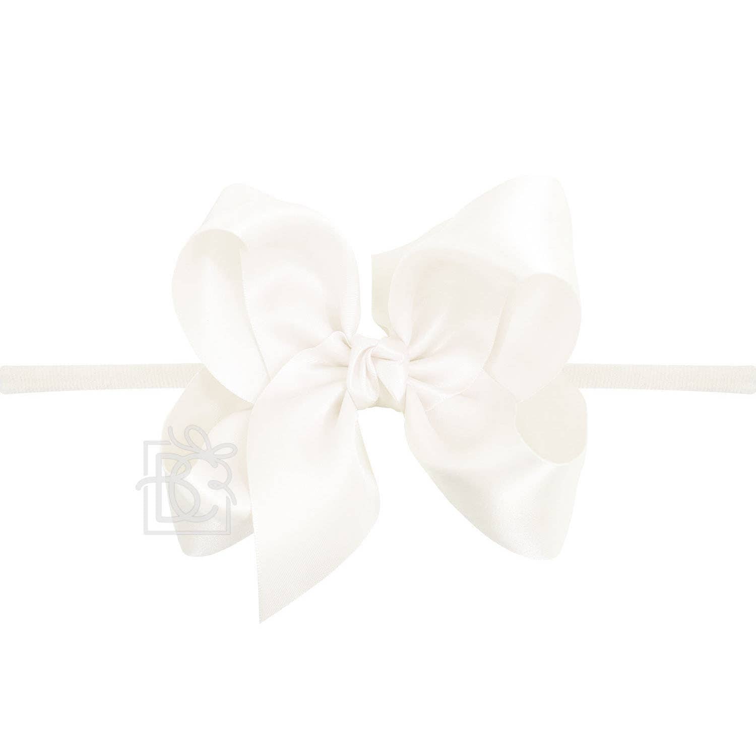 Thin Nylon Headband with Satin Hair Bow