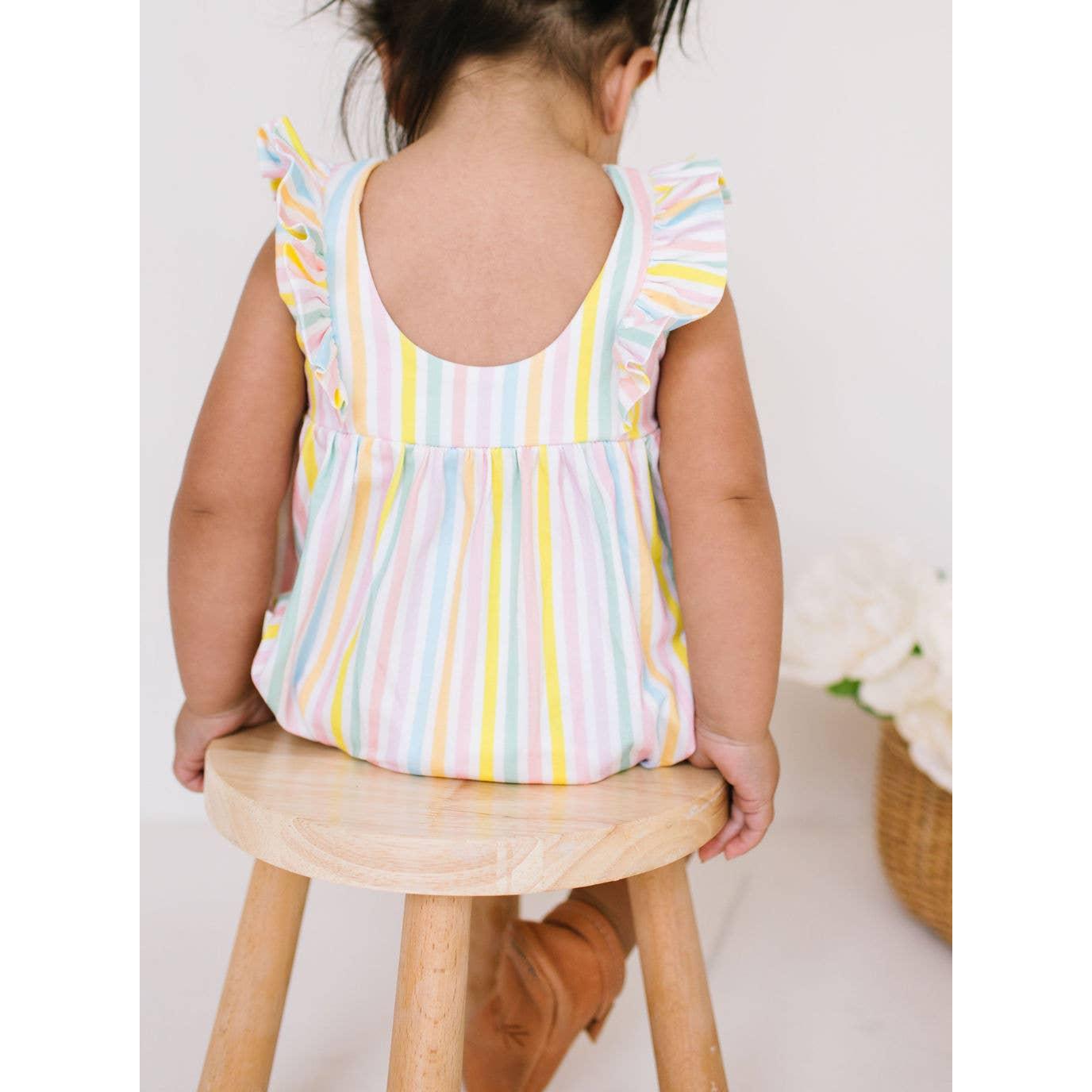 Ollie Jay Amelia Romper in Pastel Stripe