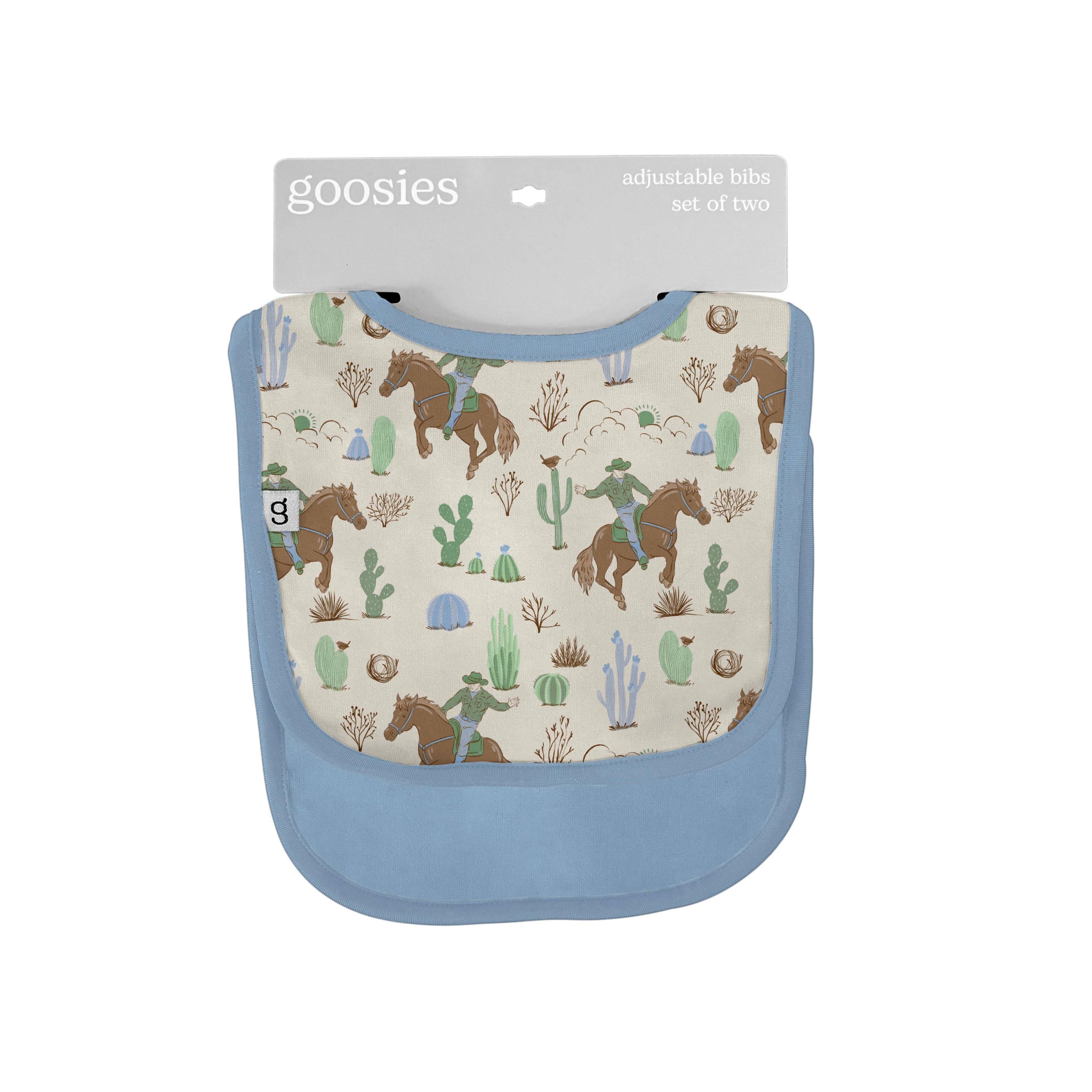 Goosies Bib Set of 2, Saddle Up, Cowboy Toile