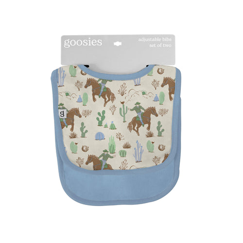 Goosies Bib Set of 2, Saddle Up, Cowboy Toile