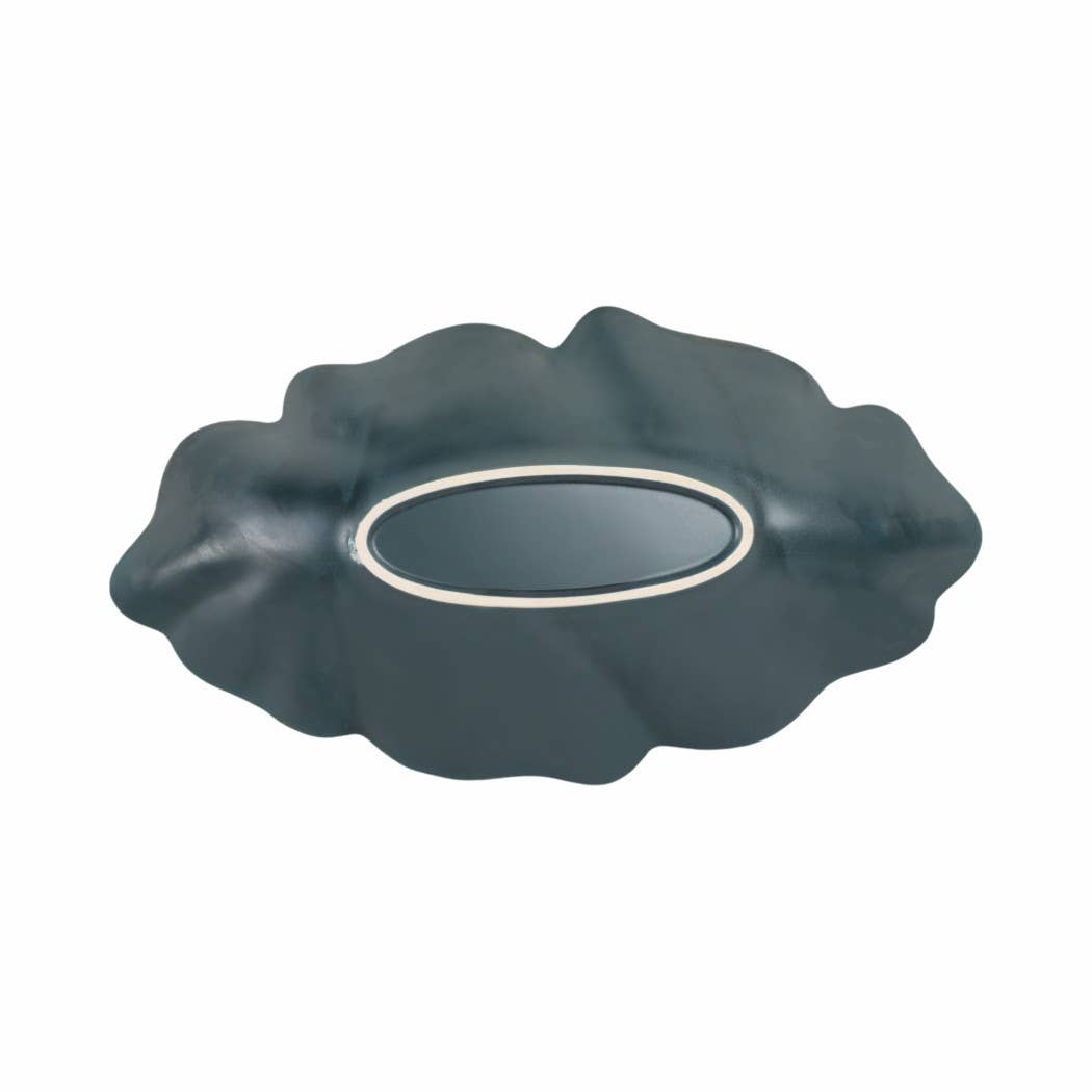 Coastal Green Wavy Edge Decorative Bowl