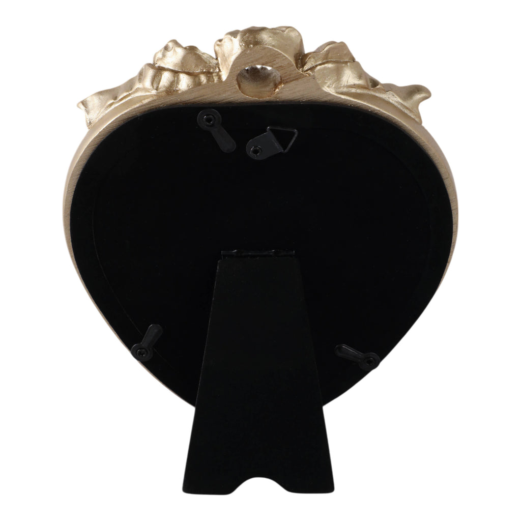 Photo Frame - Gold Polyresin Coquette Heart, 5x5 in.