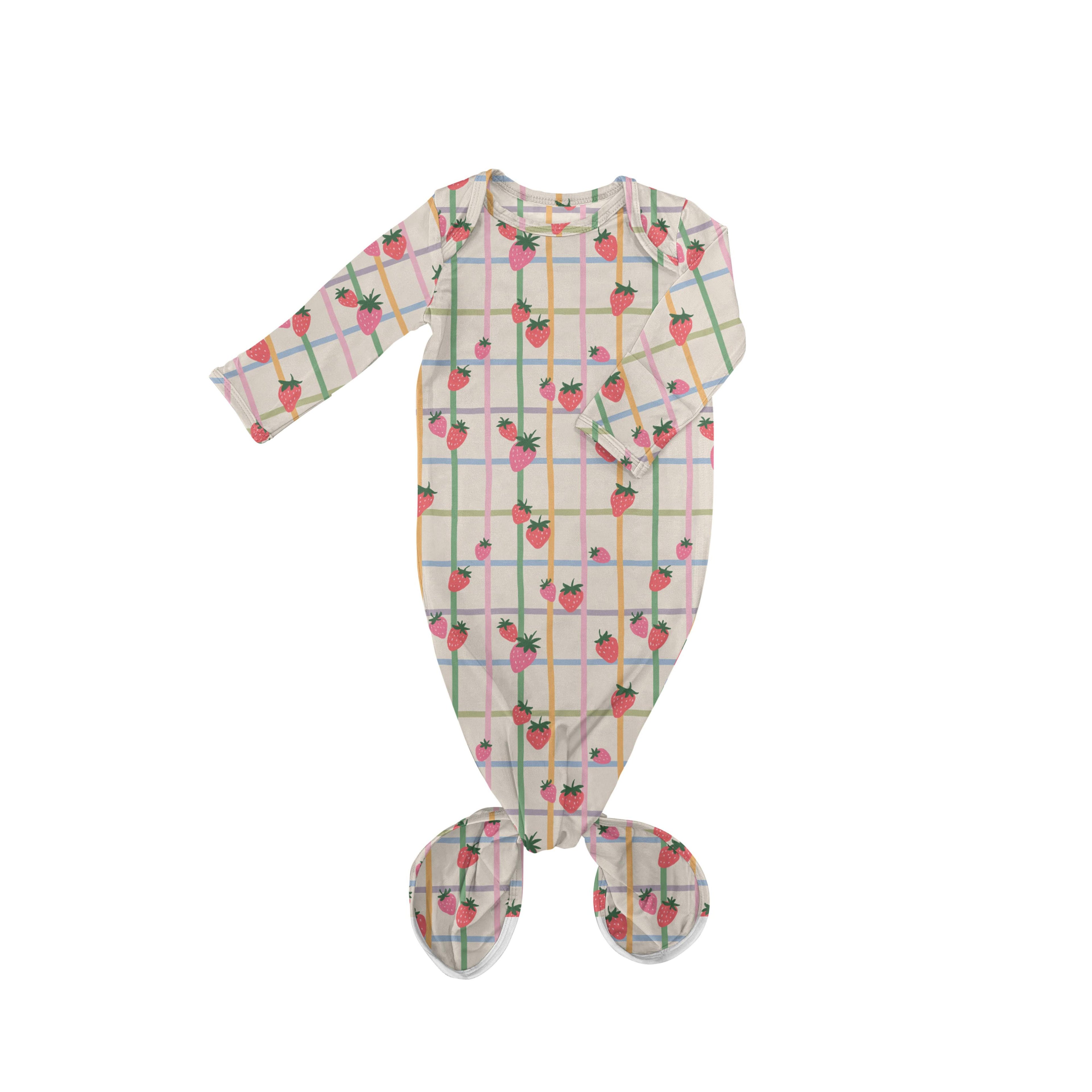 Knotted Infant Gown, Berry Patch