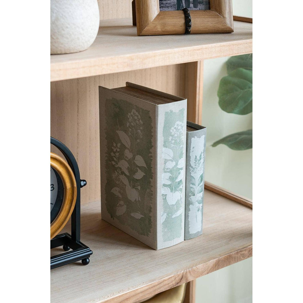 Fern Leaf Book Storage Boxes, Set of 2
