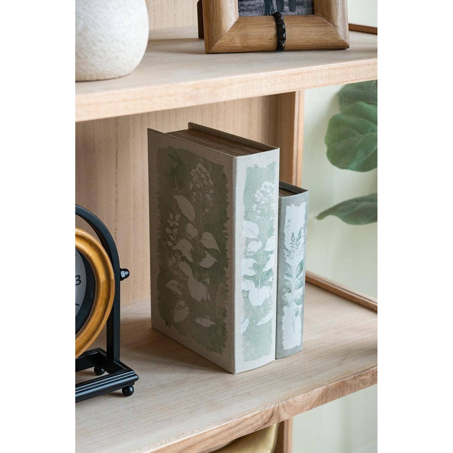 Fern Leaf Book Storage Boxes, Set of 2