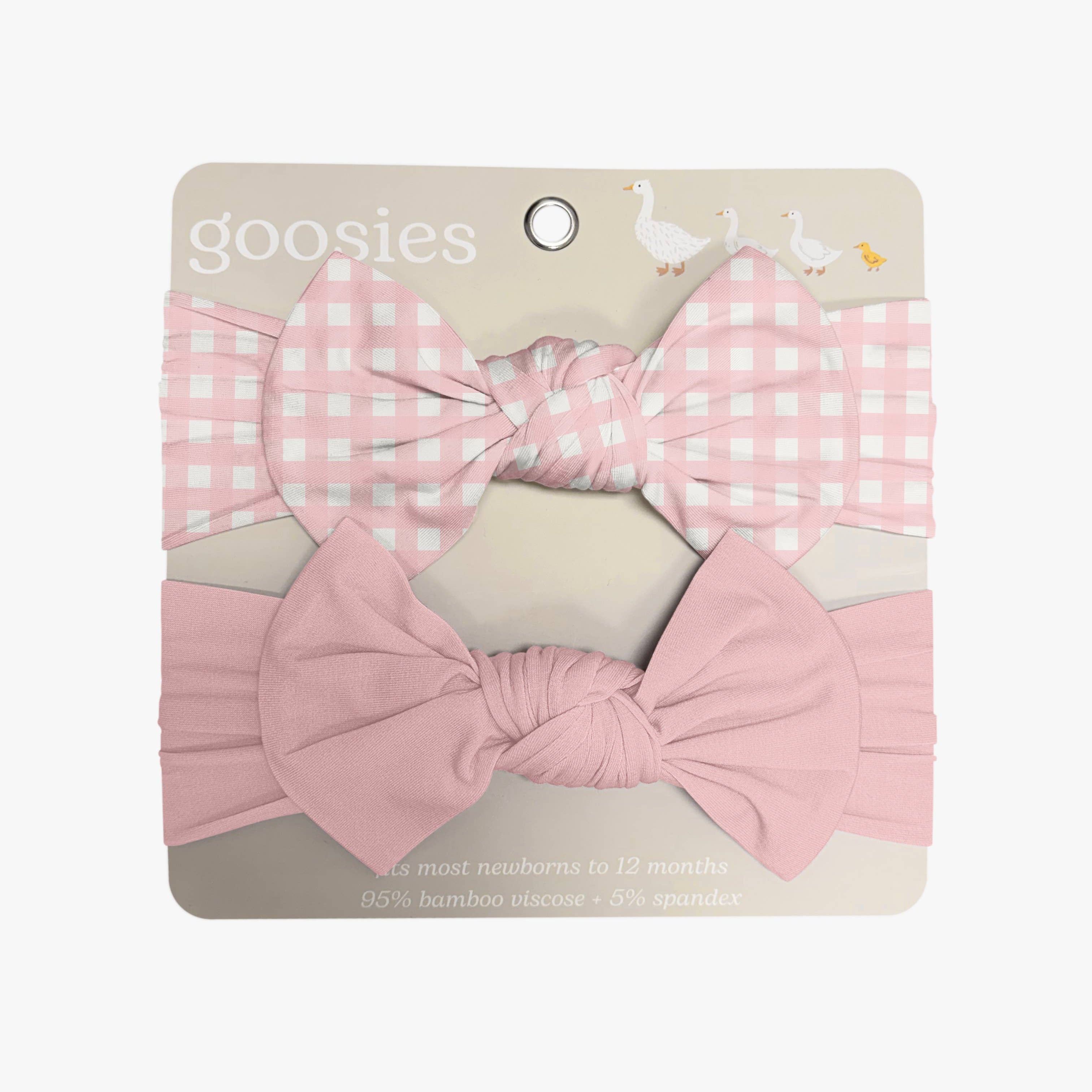 Headband Set, Pink Gingham | Baby Shower Loren Jackson