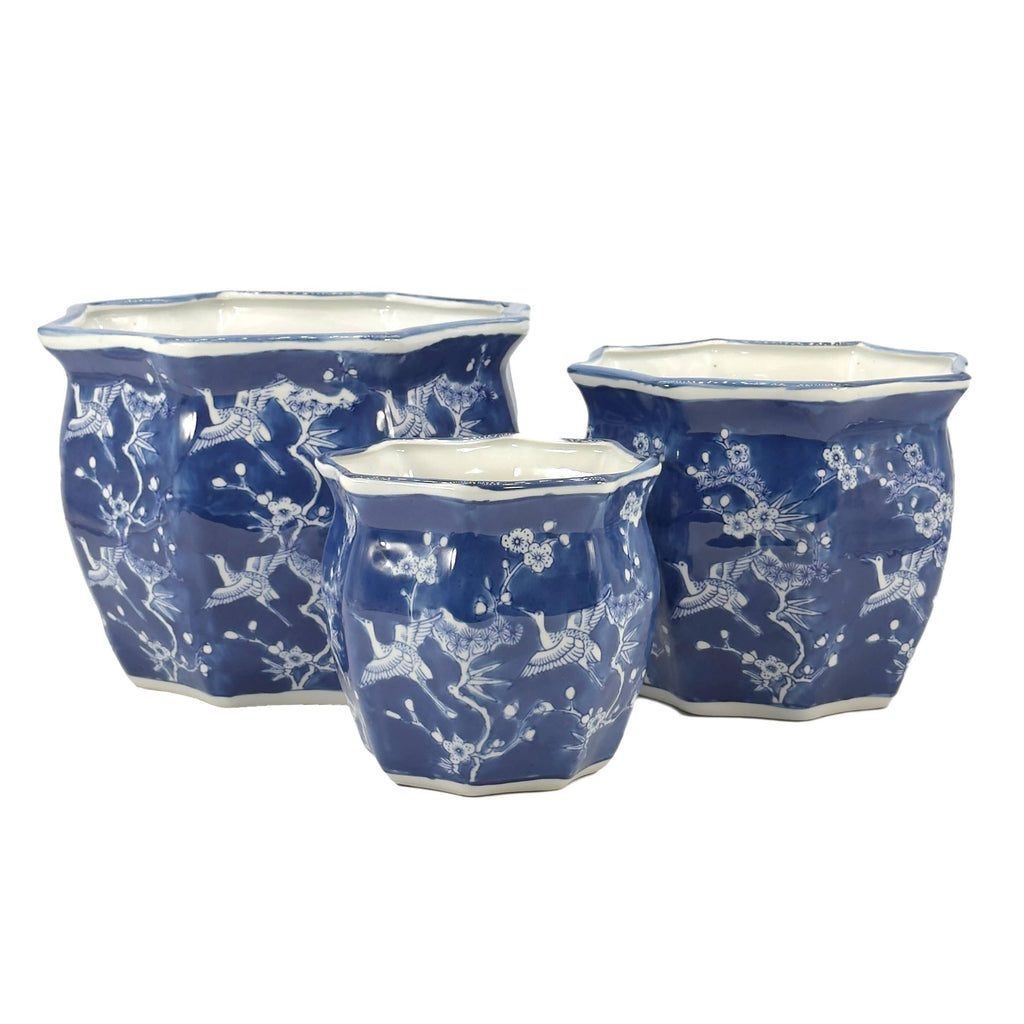 Ceramic Chinoiserie Planter Pots