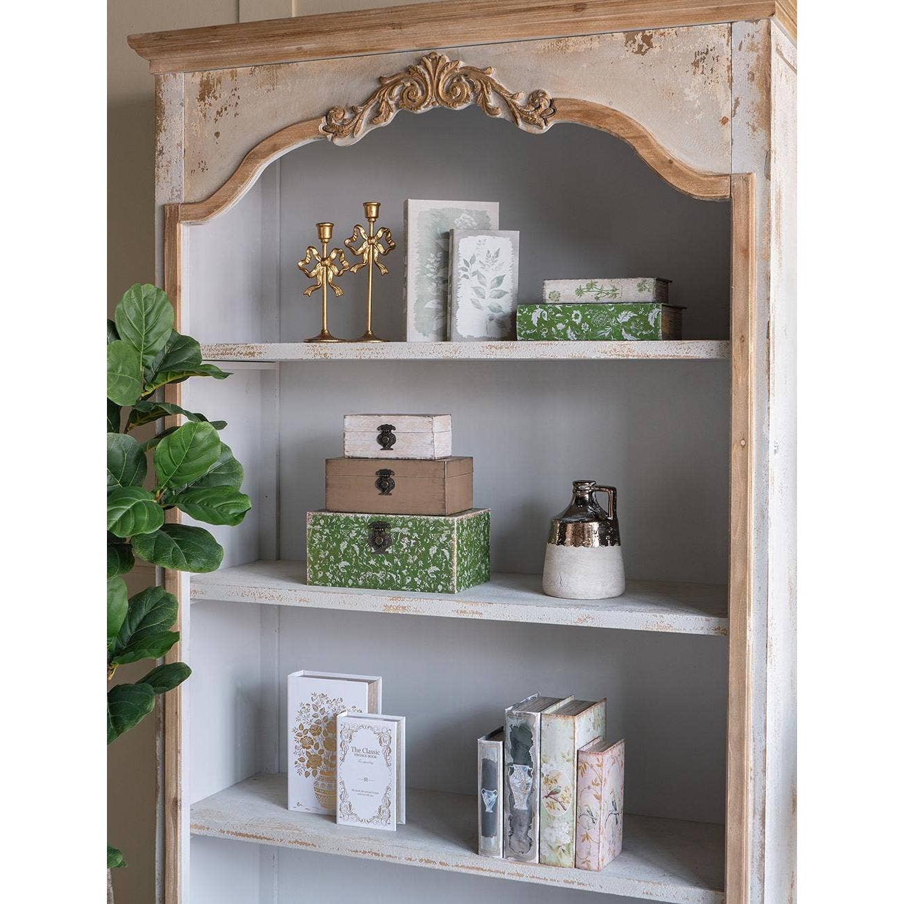 Fern Leaf Book Storage Boxes, Set of 2