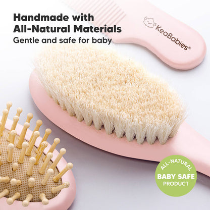 KeaBabies Baby Hair Brush and Comb Set