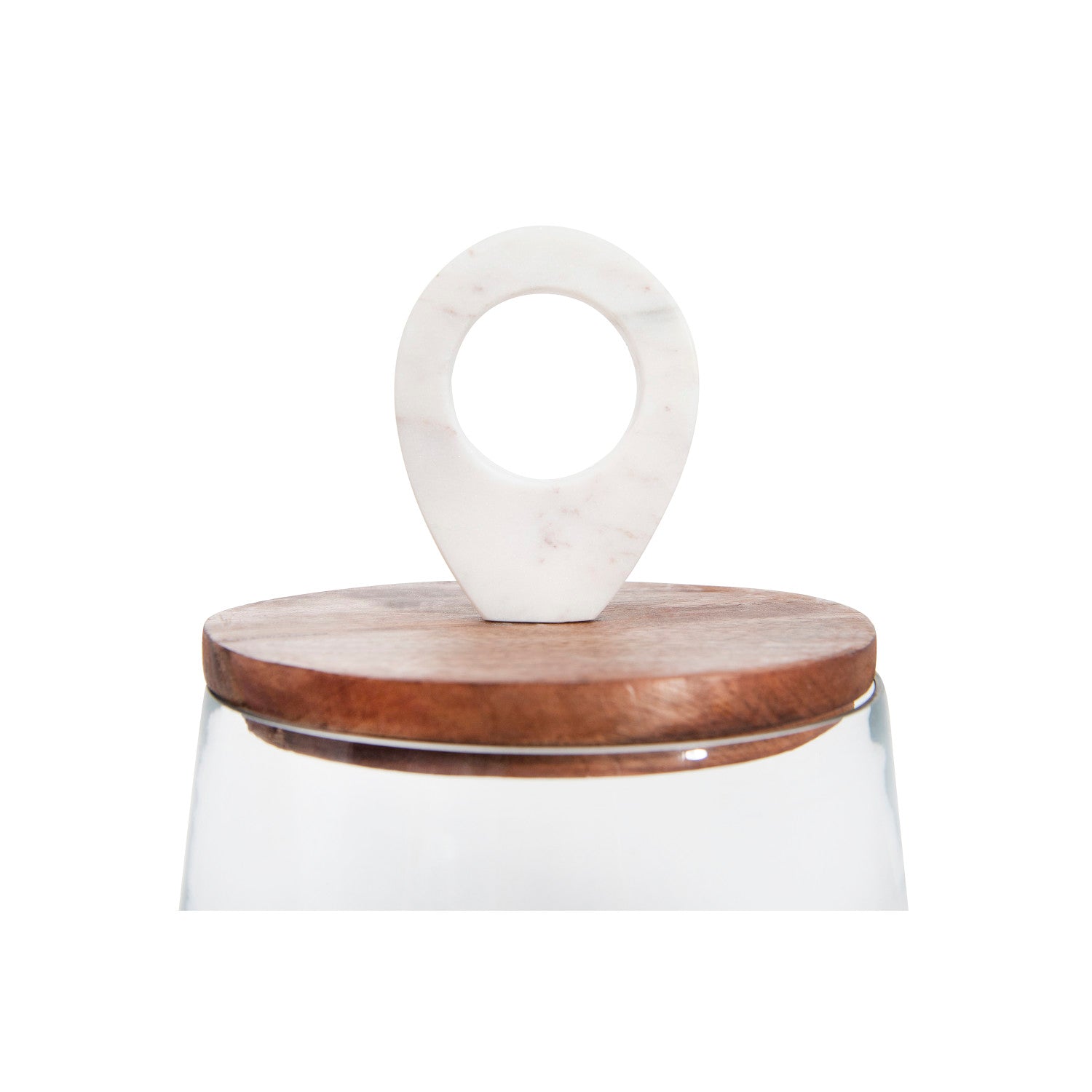 Glass Jars with Wood and Marble Lid