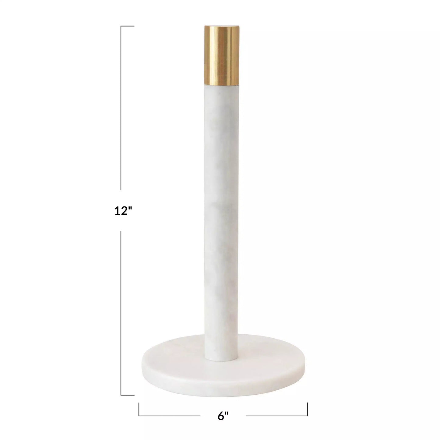 Marble Towel Holder with Brass Top
