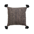 Woven Cotton Pillow w/ Stripes & Tassels, Polyester Fill