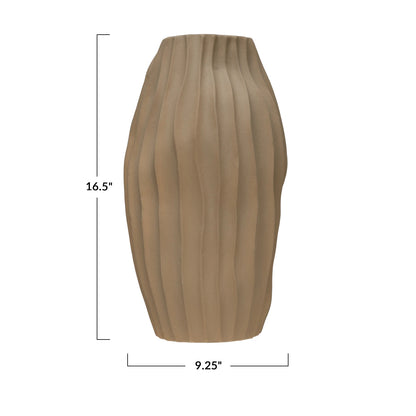 Stoneware Abstract Fluted Vase