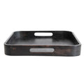 Decorative Mango Wood Tray w/ Handles, Black